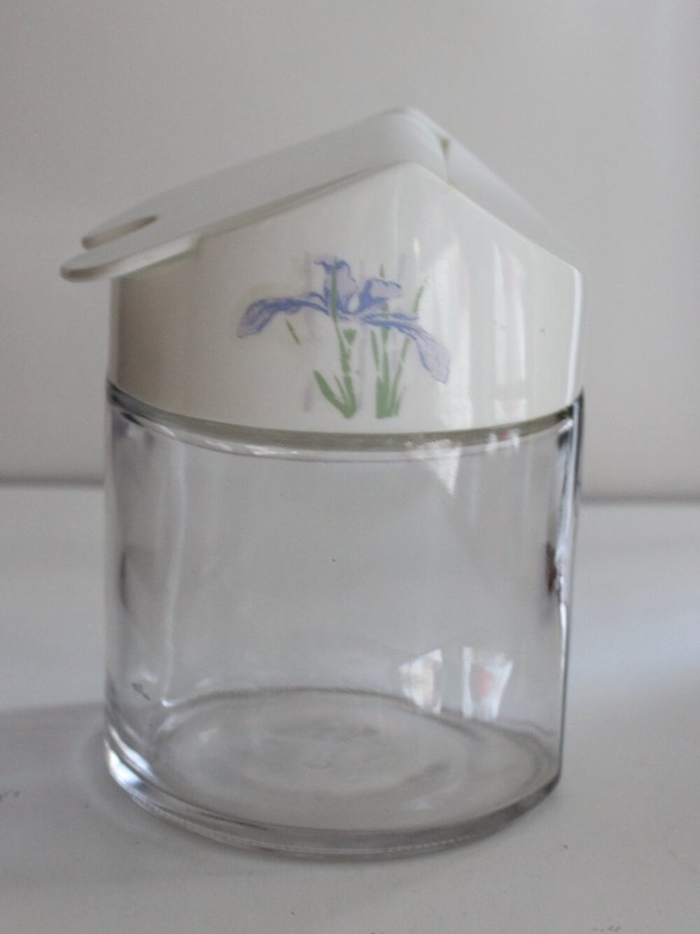 Corelle Gemco Shadow Iris Sugar Glass Jar Style